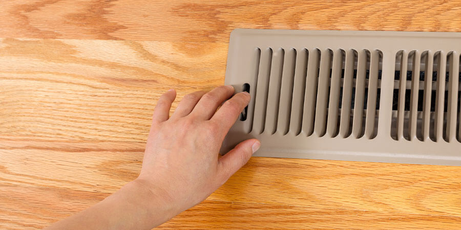 Turning open the floor vent heaters