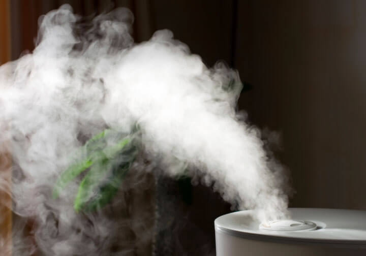 A puff of vapor from an air diffuser