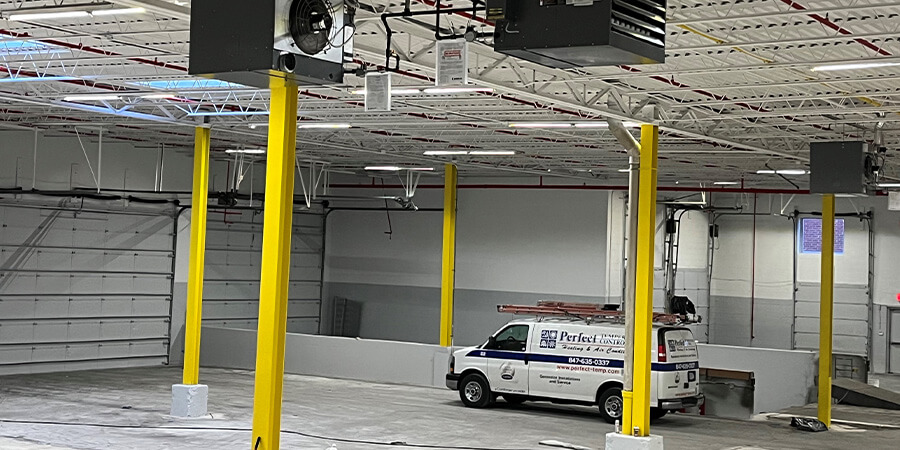 Service truck in new build location